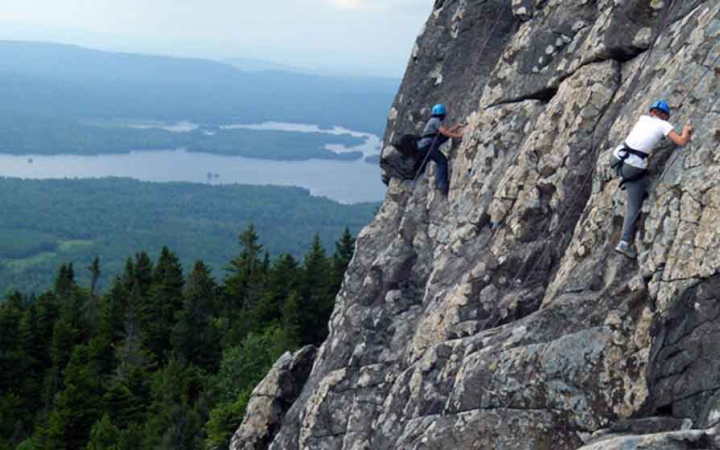 adults unplug on outdoor trip in maine